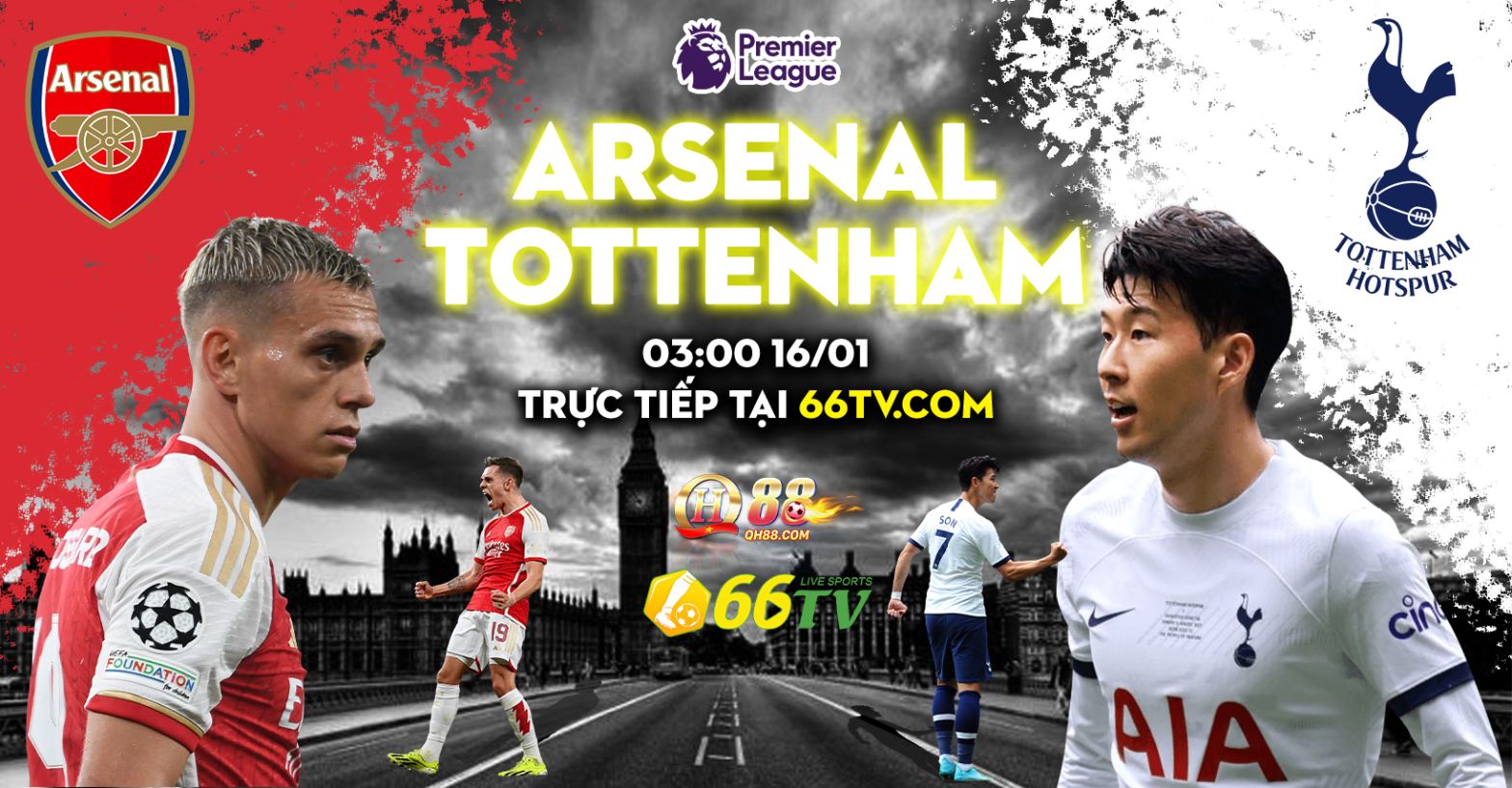 Tổng Hợp Trận Đấu : Arsenal vs Tottenham Hotspur