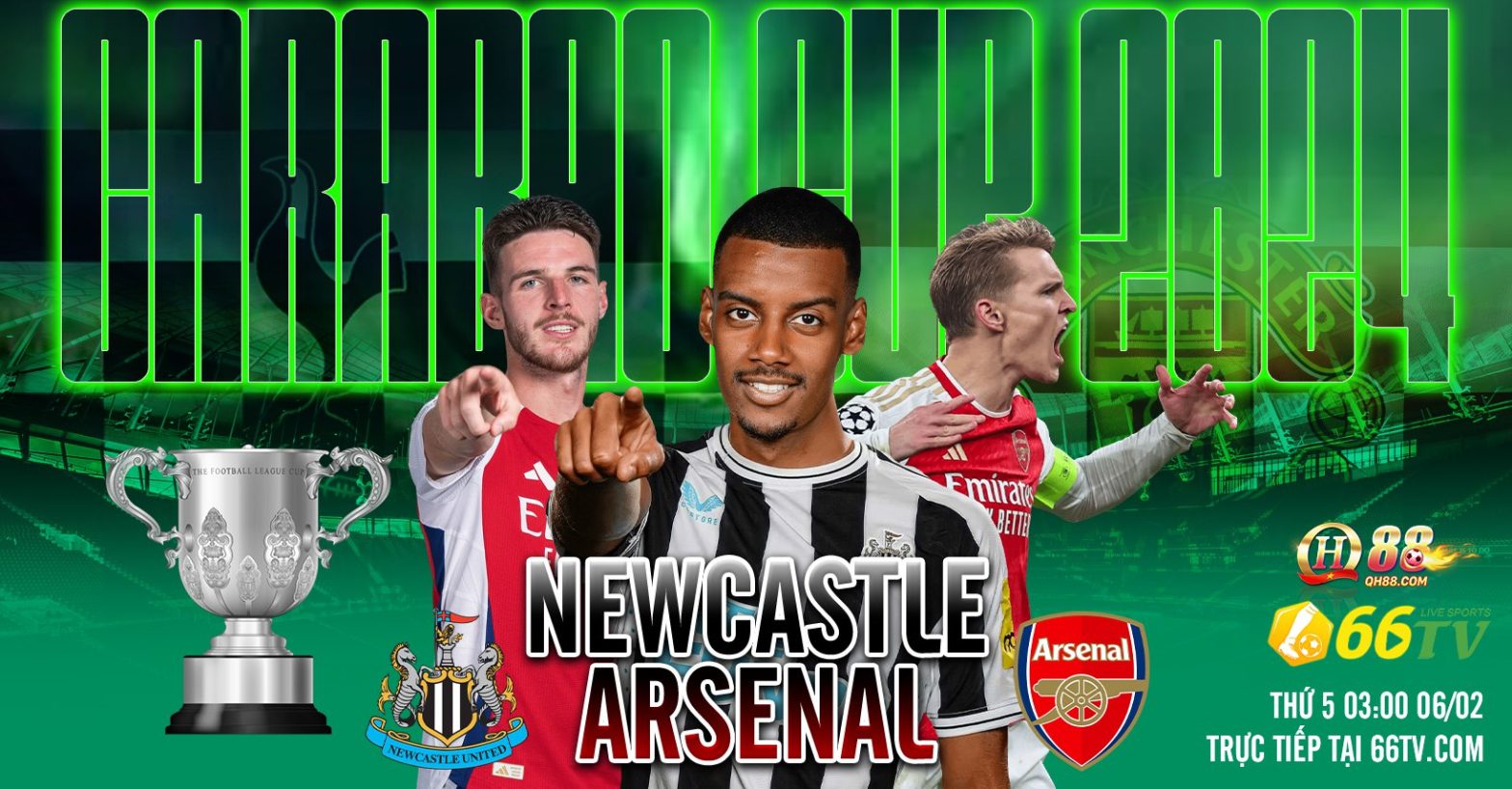 Nhà cái QH88 đưa ra tỉ lệ cược trận đấu Newcastle vs Arsenal là Newcastle +0.5, tài xỉu là 2.75