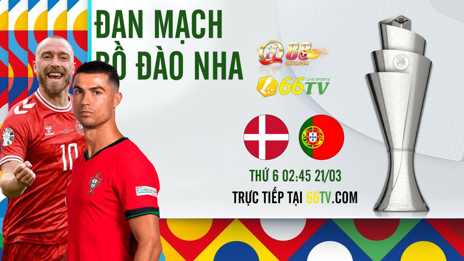 Nhận định bóng đá Đan Mạch vs Bồ Đào Nha, 02h45 ngày 21/3: Có Ronaldo, có chiến thắng