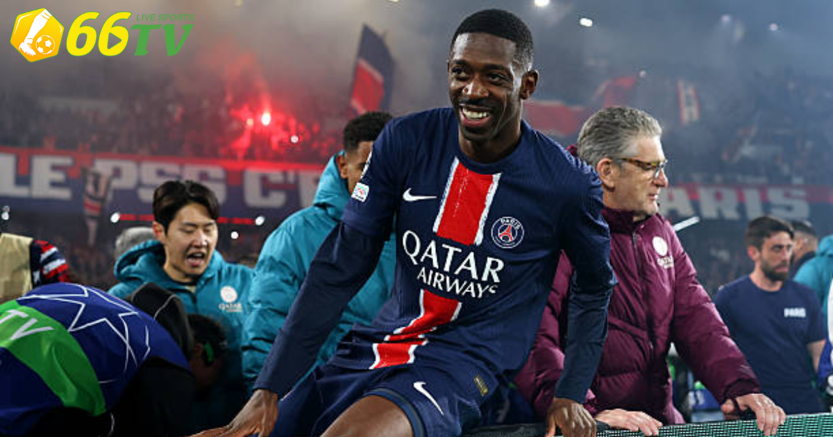 Dembele phá kỉ lục của Mbappé tại Champions League