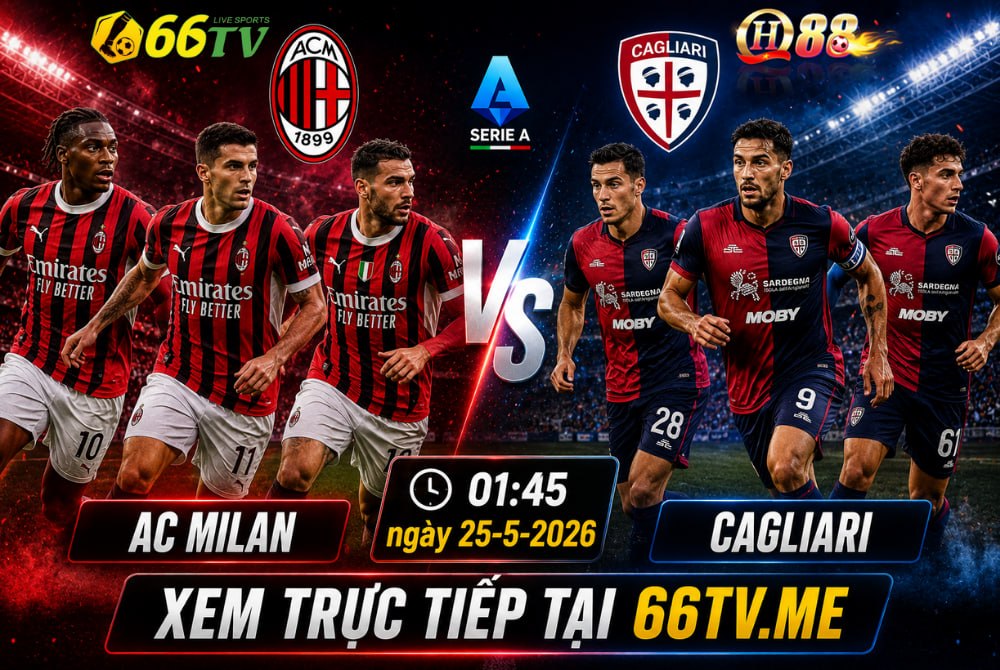 Nhận định trận đấu giữa AC Milan và Cagliari diễn ra lúc 01h45 ngày 25/05/2026 tại vòng 38 quyết định của Serie A mang ý nghĩa sống còn với đội chủ nhà trong cuộc đua giành vé đi Champions League. Trong khi đó, đội khách Cagliari đã chính thức hoàn thành mục tiêu trụ hạng.